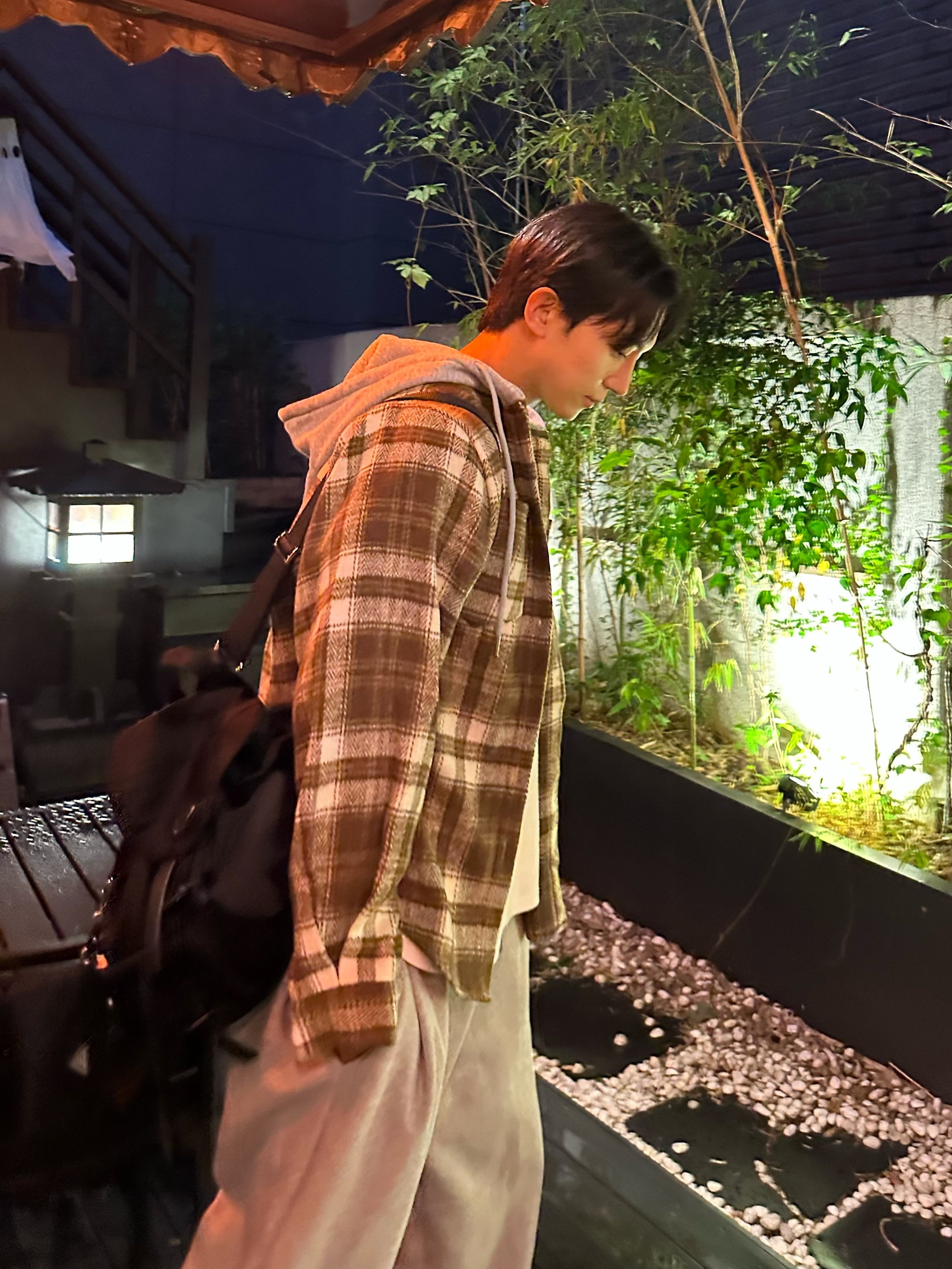 체크 후드 남방 오버핏체크남방 남녀공용 - 상세 이미지 3