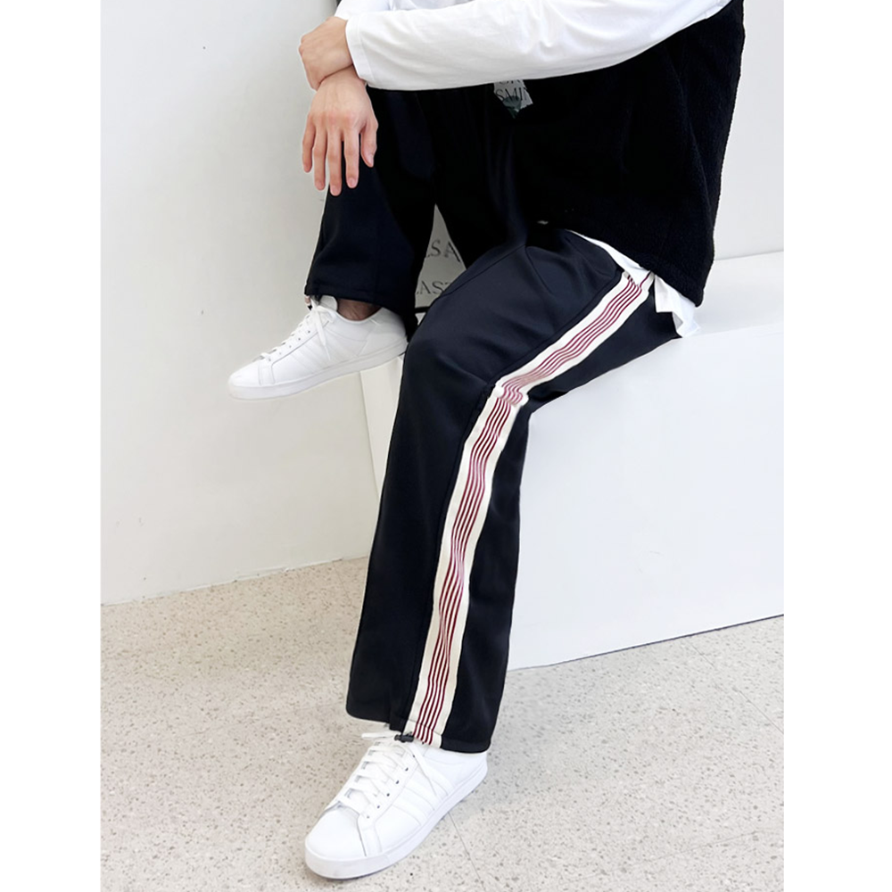 허벅돼바지 남자 통큰 와이드 스트링 트레이닝 츄리닝 트랙팬츠 - 상세 이미지 3