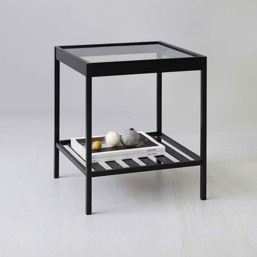 GLABO 사이드테이블 4040 대나무 블랙 0559.1100