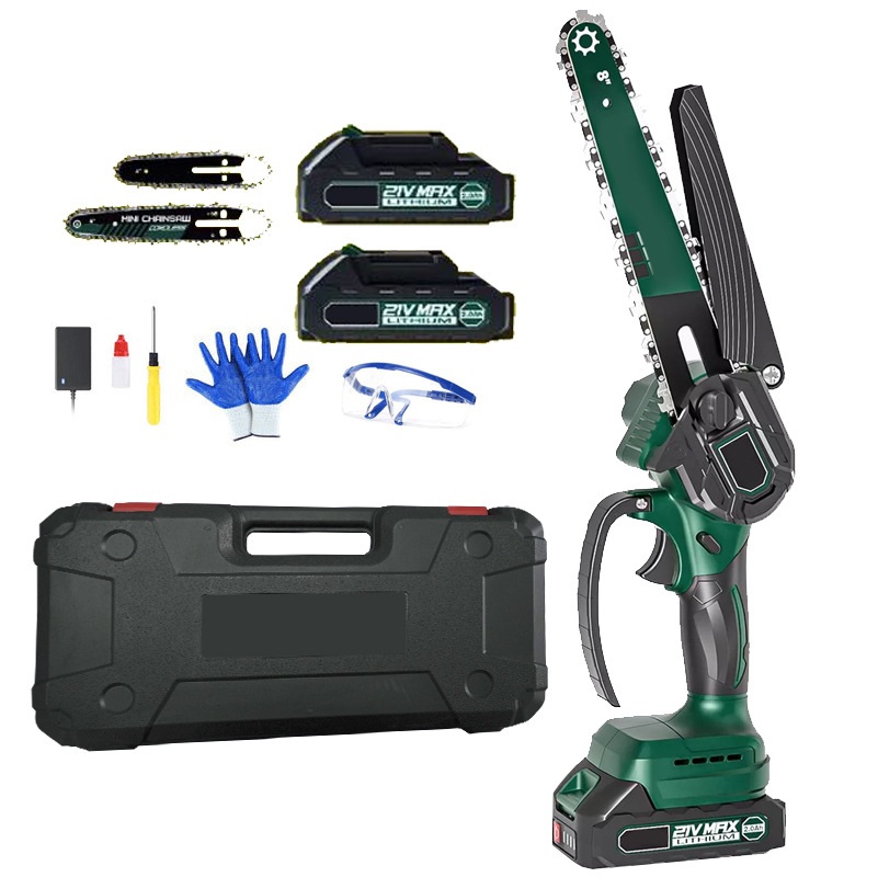 [6인치] 효자 타이거 더블컷 무선 전기톱 가위 풀세트 전동톱 충전톱 체인톱 벌목 그린