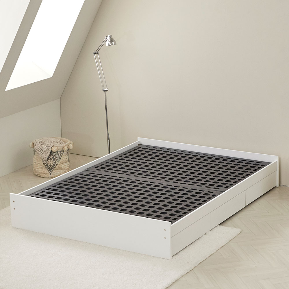 에어온슬립 E0 레이튼 3서랍침대+와이드선반 SS 슈퍼싱글 라이트오크 온슬립 본넬베이직매트