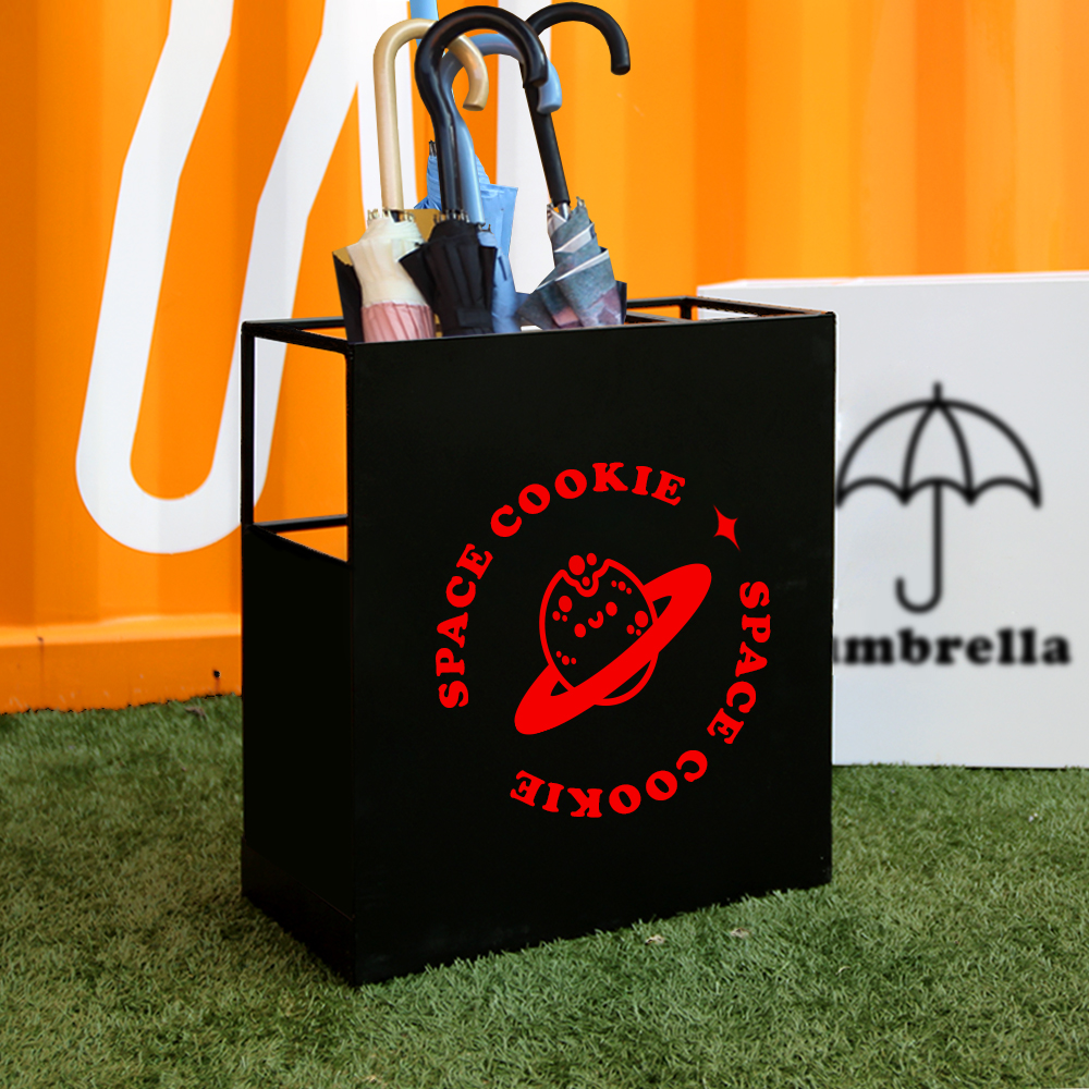 설렘하우스 심볼 로고커스텀 우산꽃이 제작 개업선물 철제 입간판 업소용 우산꽂이