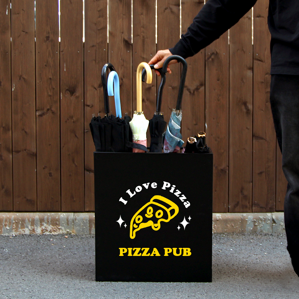 설렘하우스 심볼 철제 사각 우산꽂이 업소용 매장 우산거치대 로고커스텀