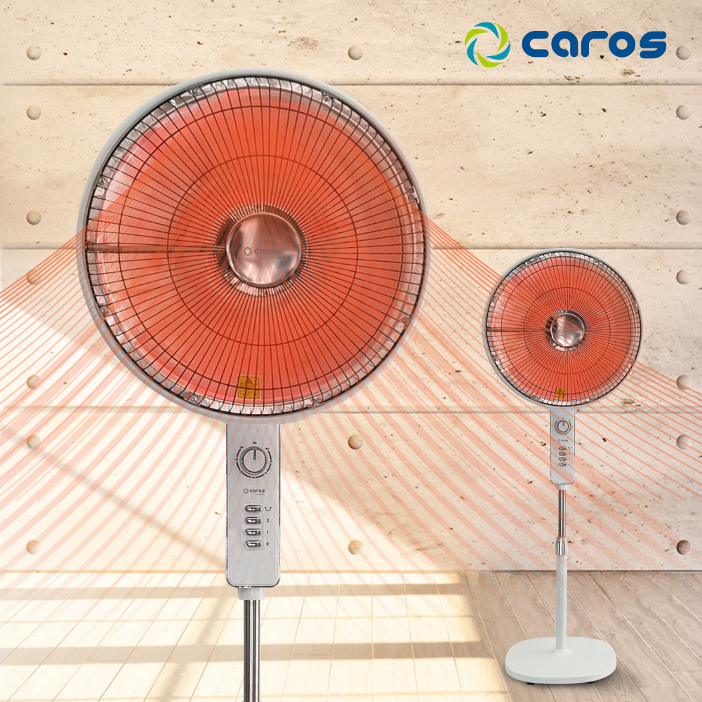 캐로스 선풍기형 히터 전기난로 온열기 난방기 사무실 업소용 양면 하이라이트 2구 열선풍기