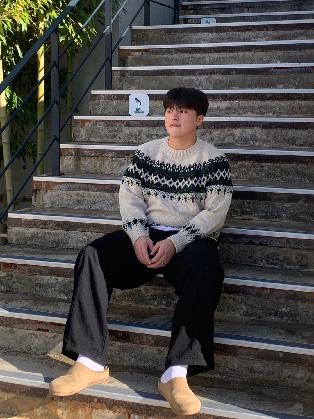 노르딕니트 빈티지 노르딕스웨터 오버핏 커플니트 - 상세 이미지 5