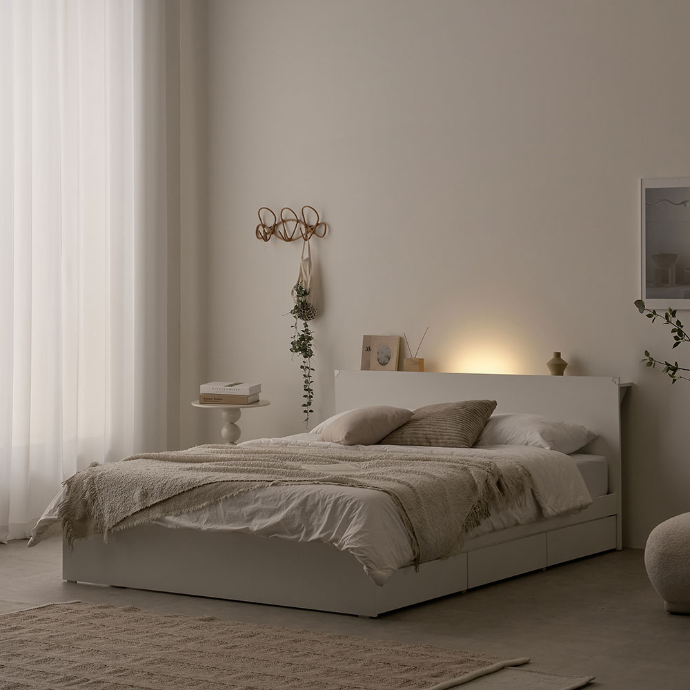 수납침대 플랫LED 3서랍침대 싱글침대 침대선택법