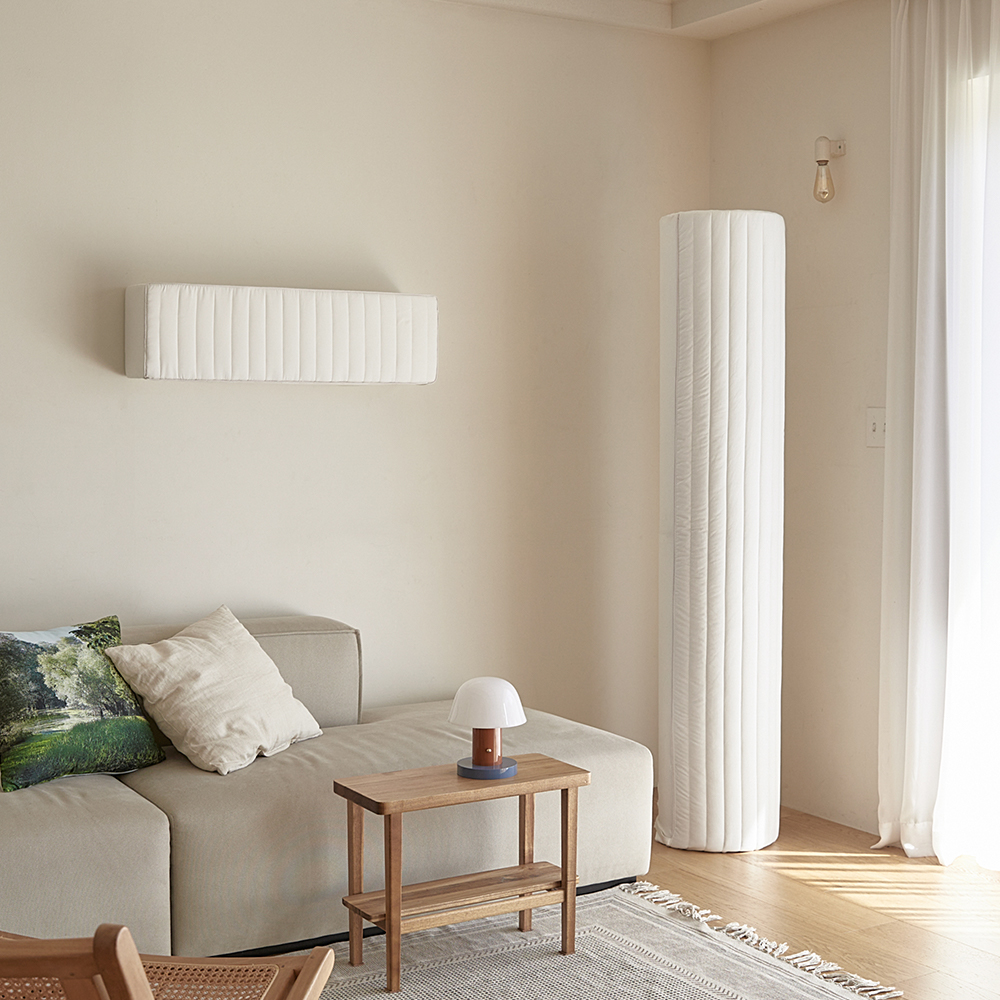 [단독] 투인원 에어컨커버 비침없는 템바스타일 스탠드 원형대형 벽걸이 SS 세트