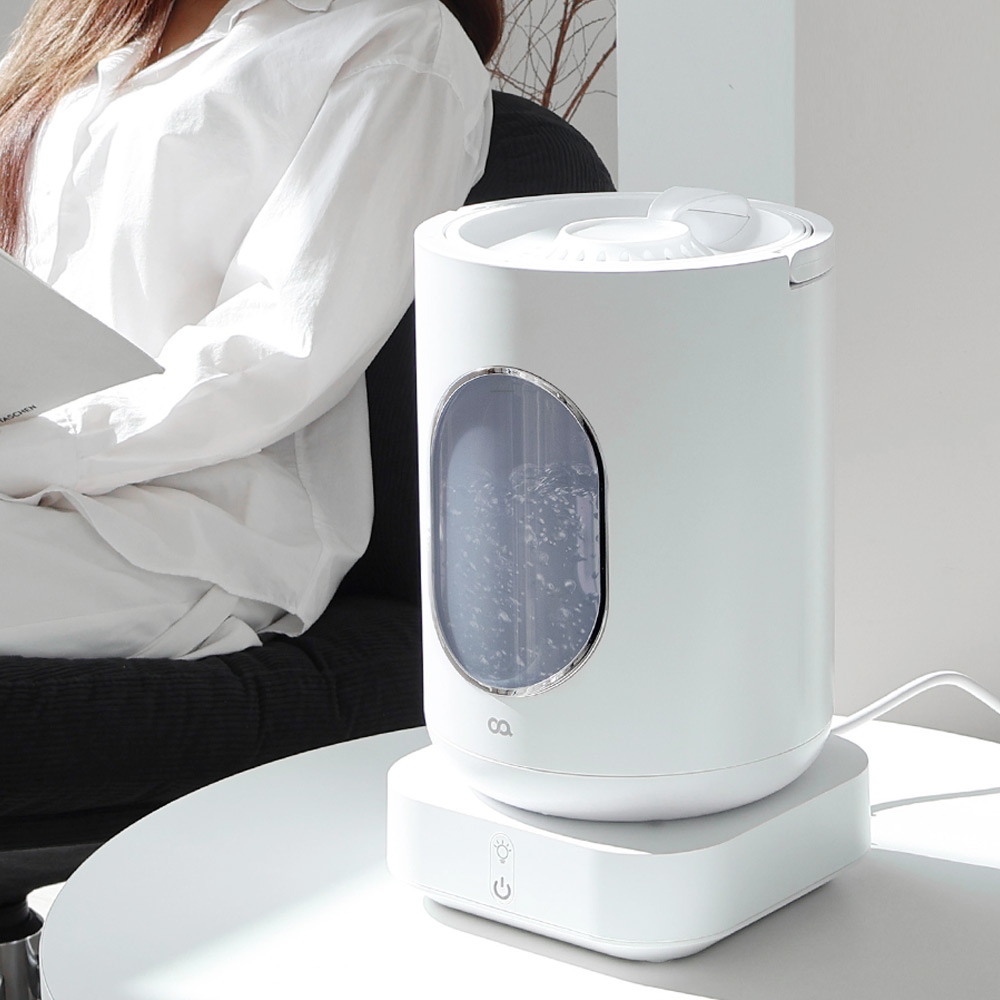 오아 글라스팀 대용량 가열식 가습기 유리 물멍 무드등 저소음 스텐 온열 아기 신생아