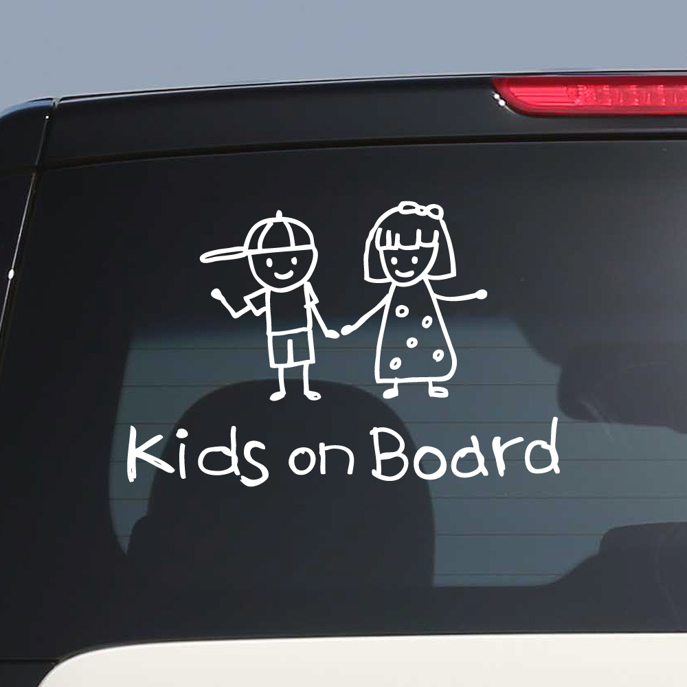 손그림 남아 여아 아이가 아이들이 타고 있어요 스티커 Kids on Board 흰색 M 이미지 7
