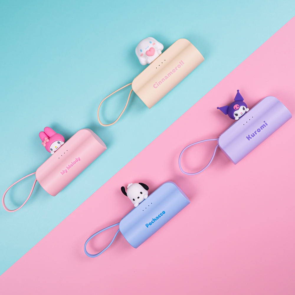 산리오 캐릭터즈 도킹형 보조배터리 C타입 메인 8핀 서브 기내반입 5000mAh, 파스텔바이올렛 이미지 8