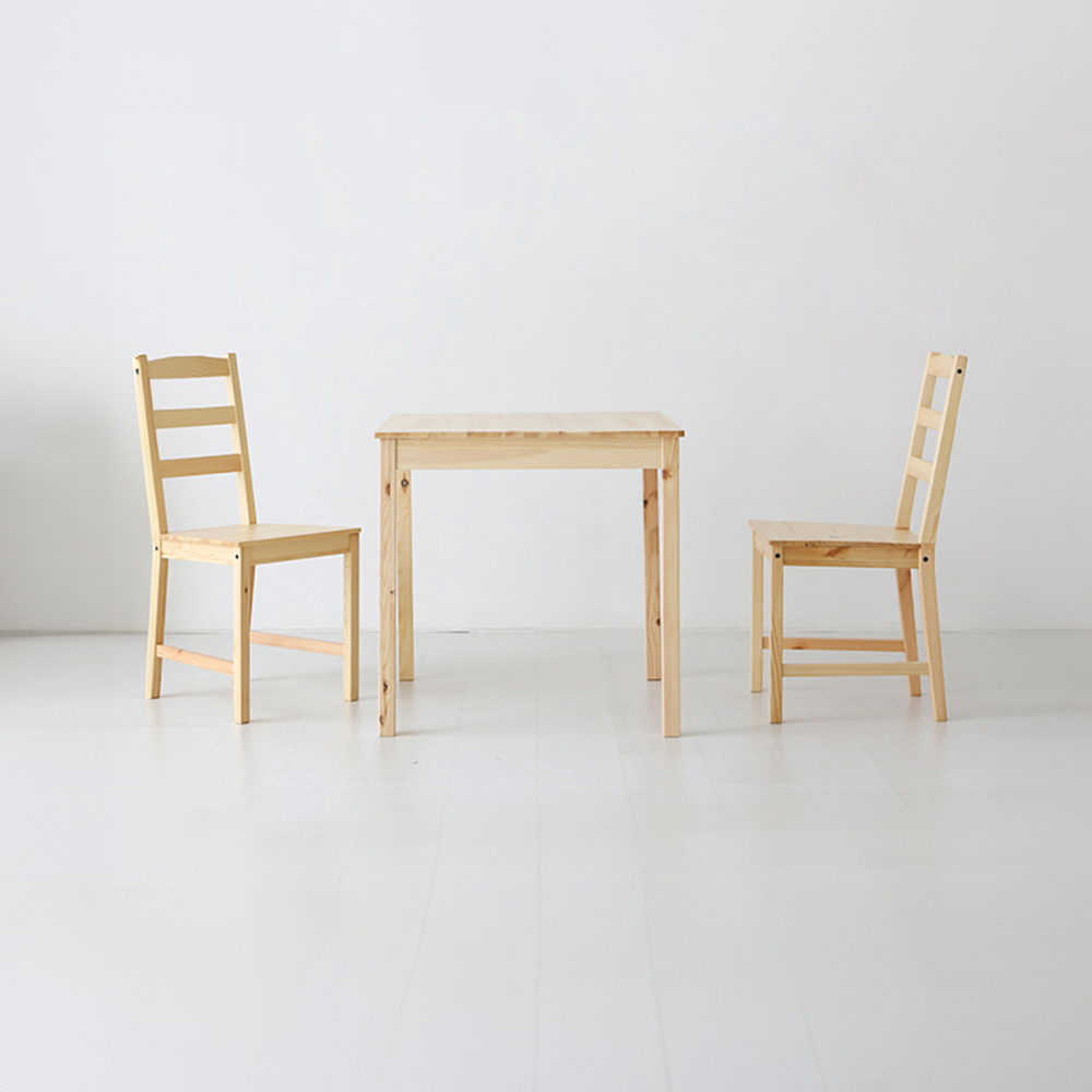 HORBO 2인원목식탁세트 소나무 740mm, 내추럴 0151.9466 - 상세 이미지 2