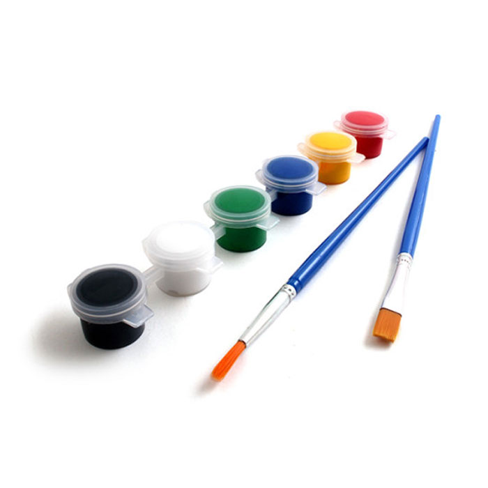 미니 아크릴 물감 A세트 6색 3ml (붓포함) / 소량 휴대용 통 미술 파렛트