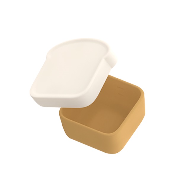 퍼기 식빵 실리콘 흡착볼 토핑 이유식 용기 유아 아기 그릇 토스트브라운