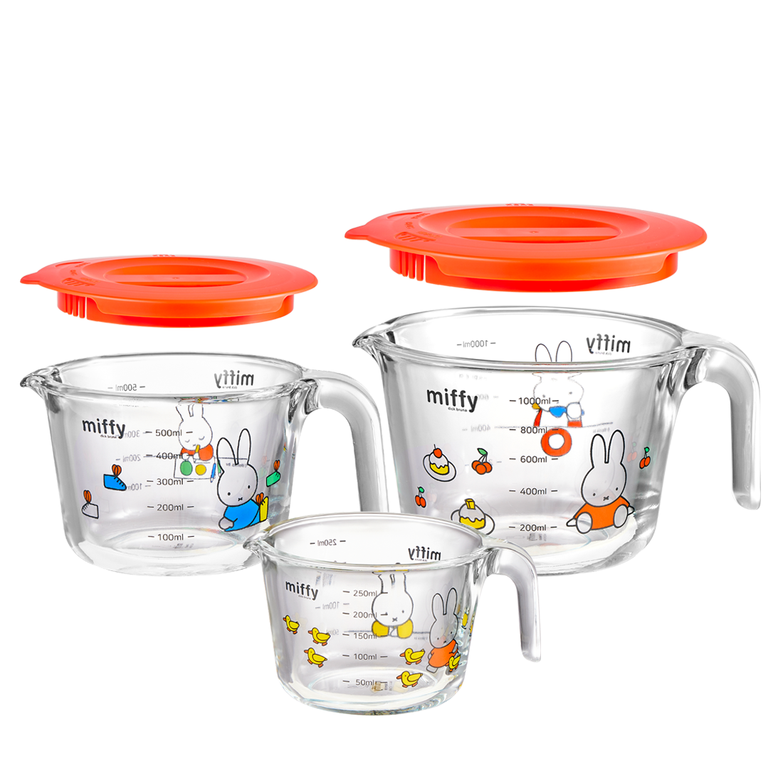[에지리x미피] 계량컵 내열유리 눈금컵 250ml 500ml 1L - 상품 이미지
