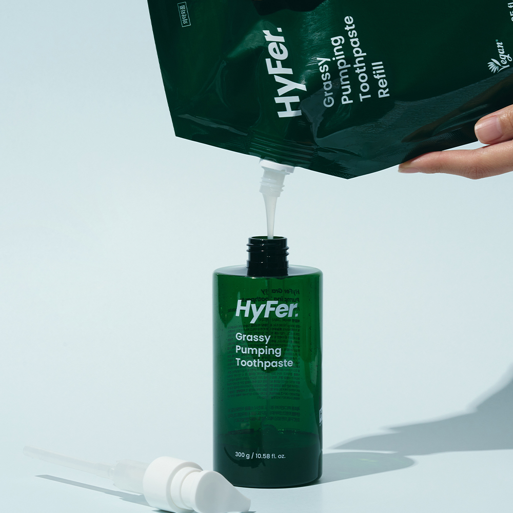 [치약리필]하이퍼 샐러드 펌핑치약리필 펌프 유아 키즈 불소 액상 짜서쓰는 350g, 4개 - 상세 이미지 2