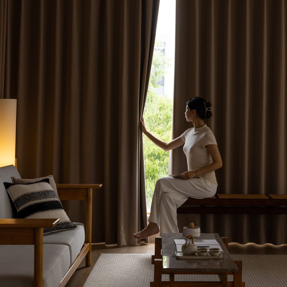 클레이 린넨 4중직 100% 암막커튼