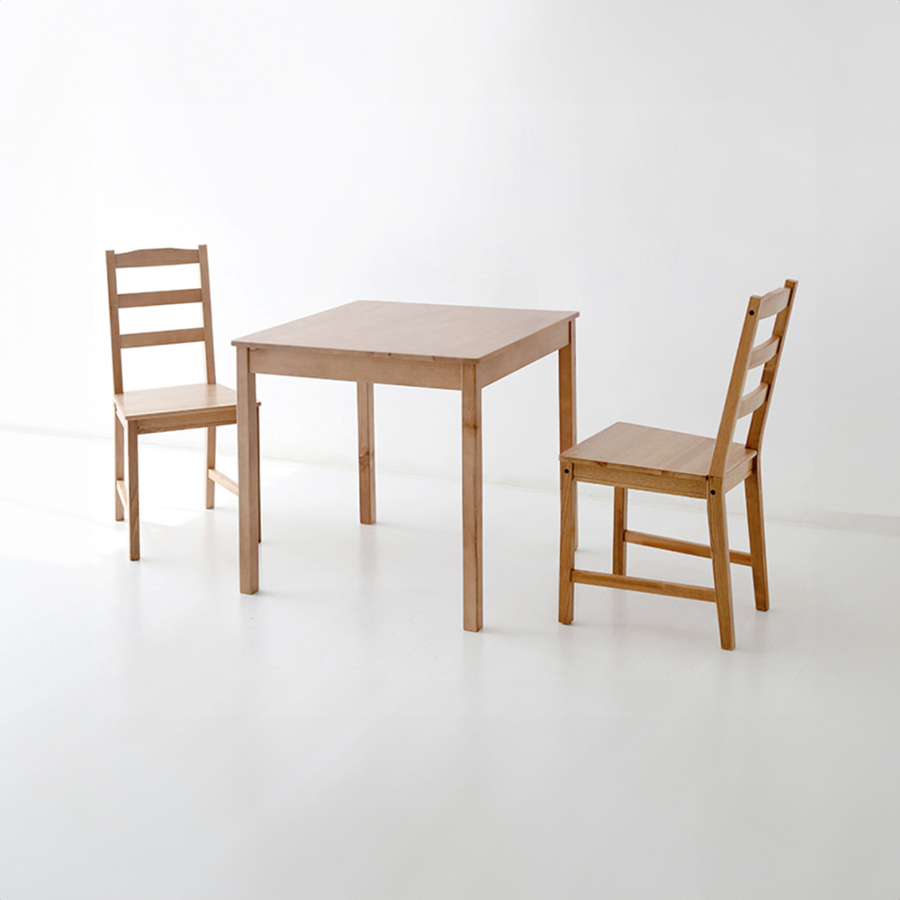 HORBO 2인원목식탁세트 소나무 740mm, 내추럴 0151.9466 - 상세 이미지 3
