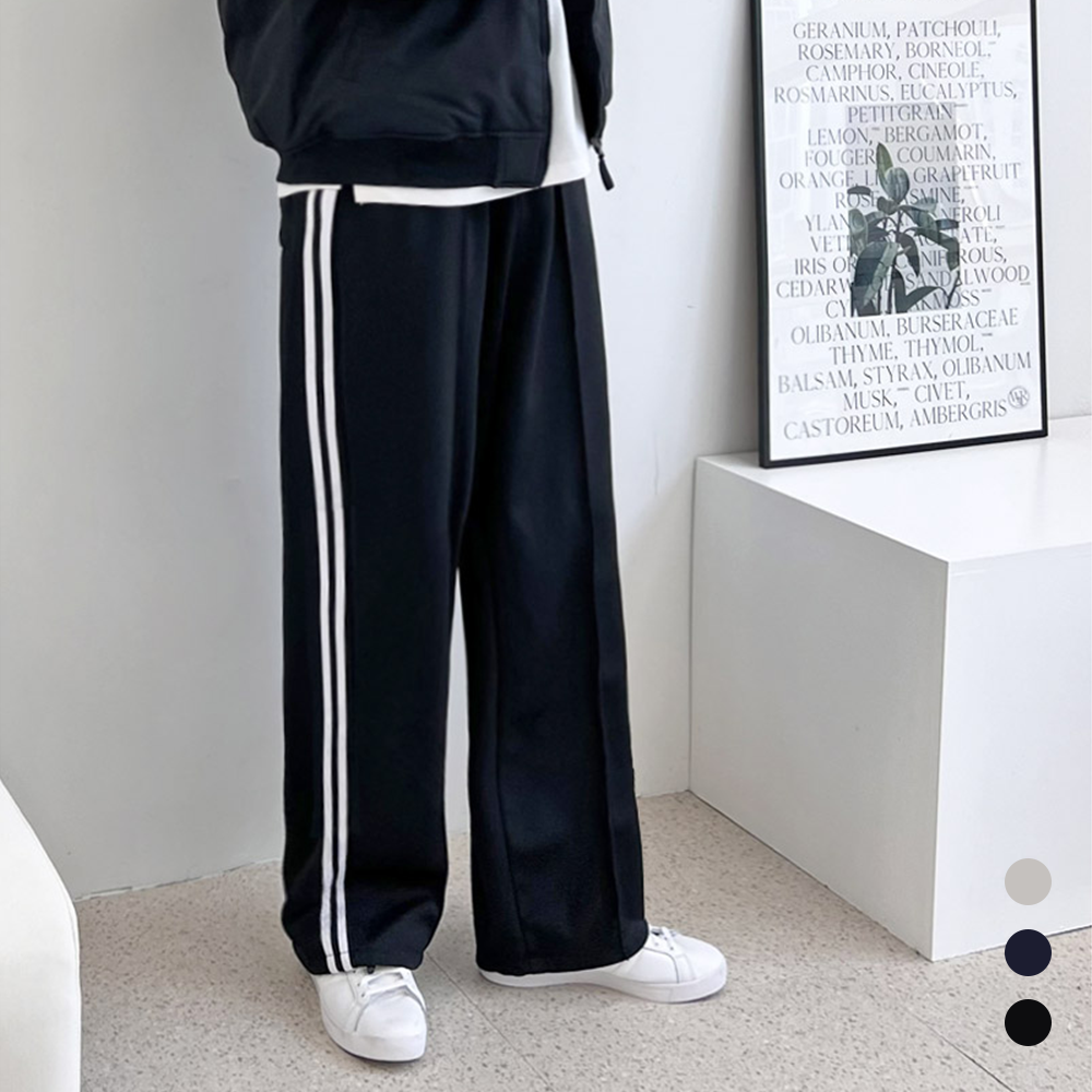 허벅돼바지 남자 통큰 통넓은 와이드 스트링 트레이닝 트랙팬츠 - 상품 이미지