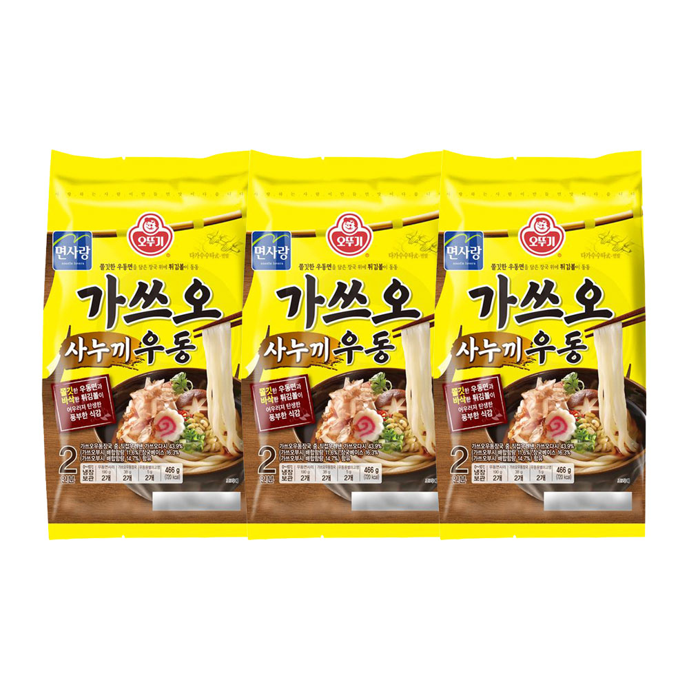오뚜기 가쓰오 사누끼 우동 2인분 466g 3개