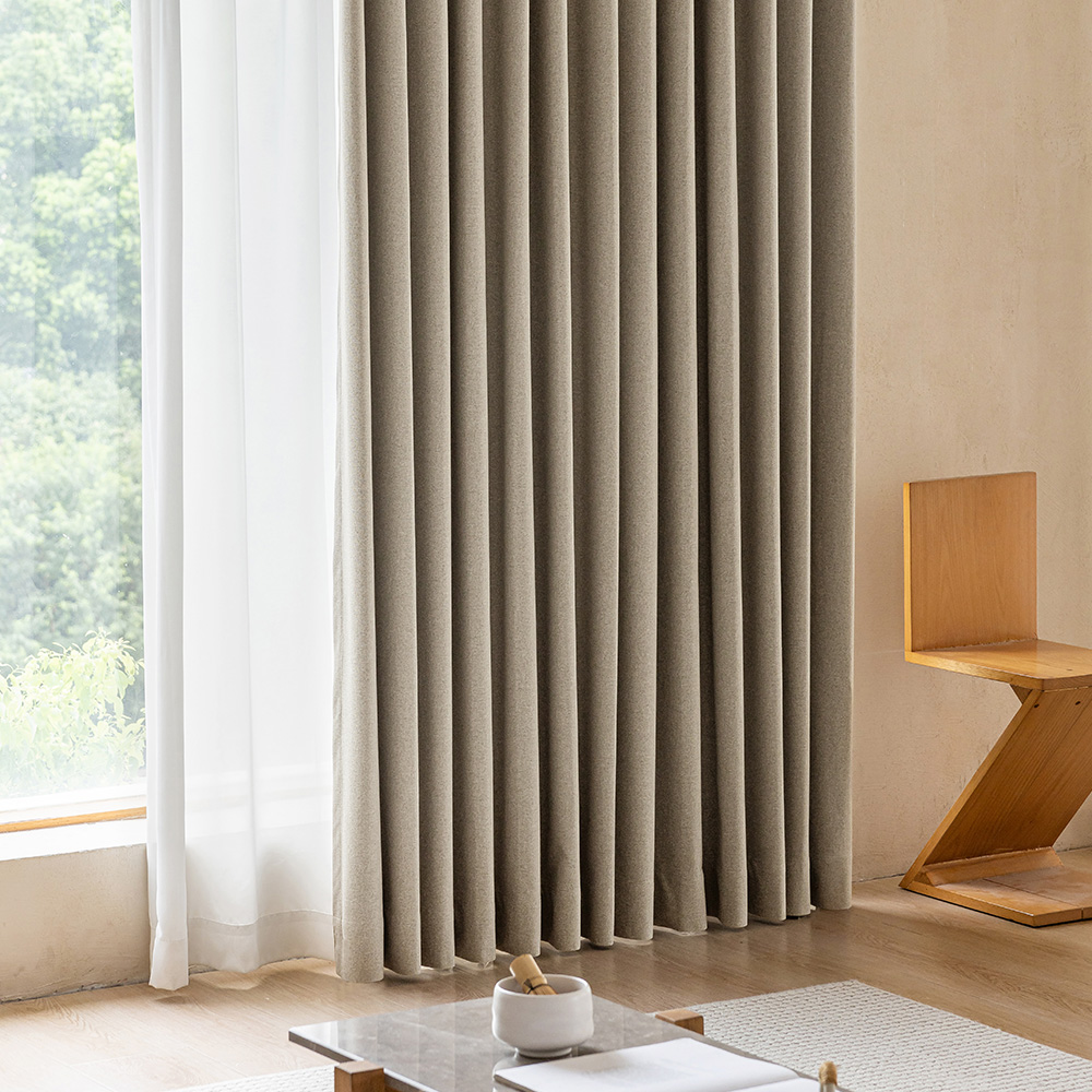 클레이 린넨 4중직 100% 암막커튼