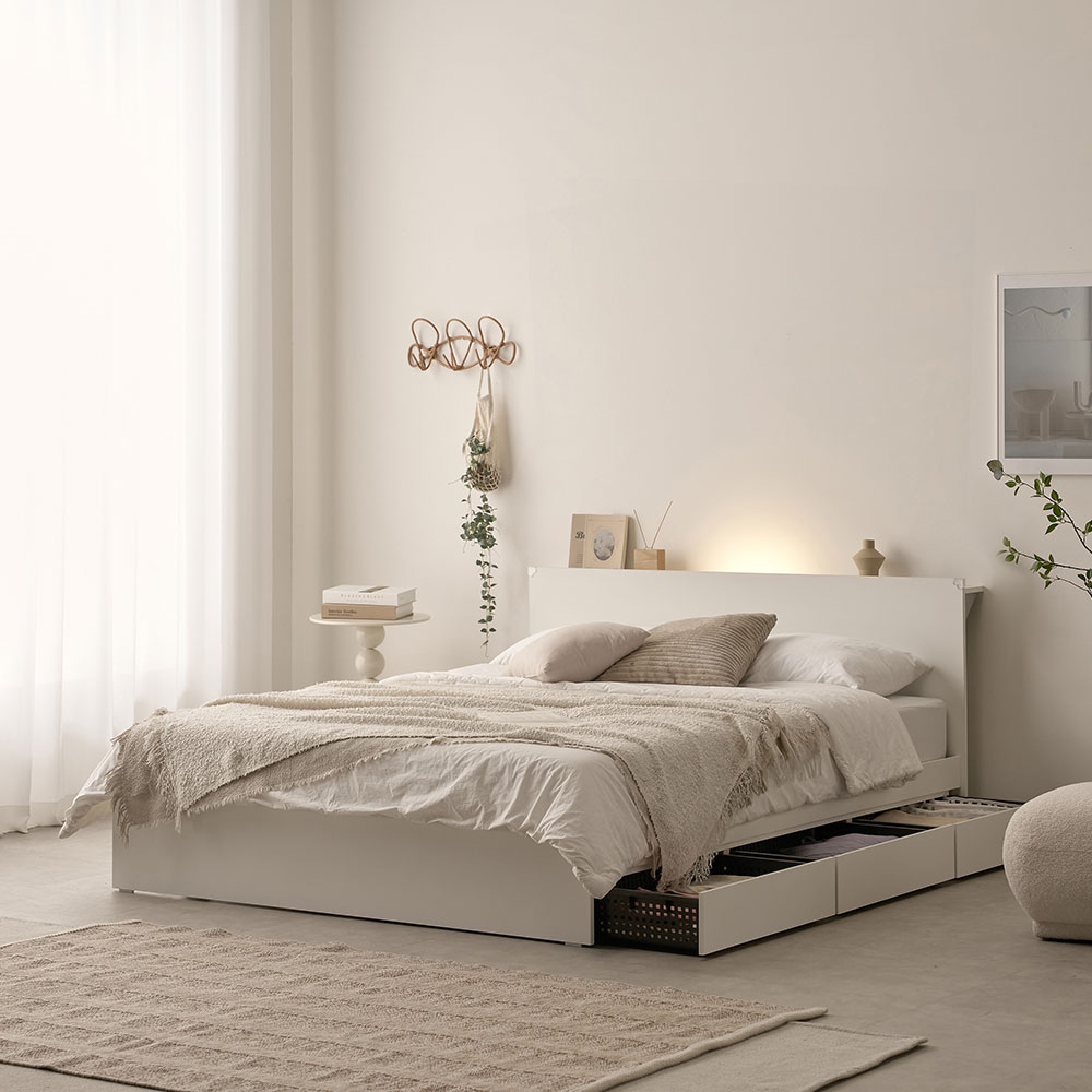 수납침대 플랫LED 3서랍침대 싱글침대 침대선택법