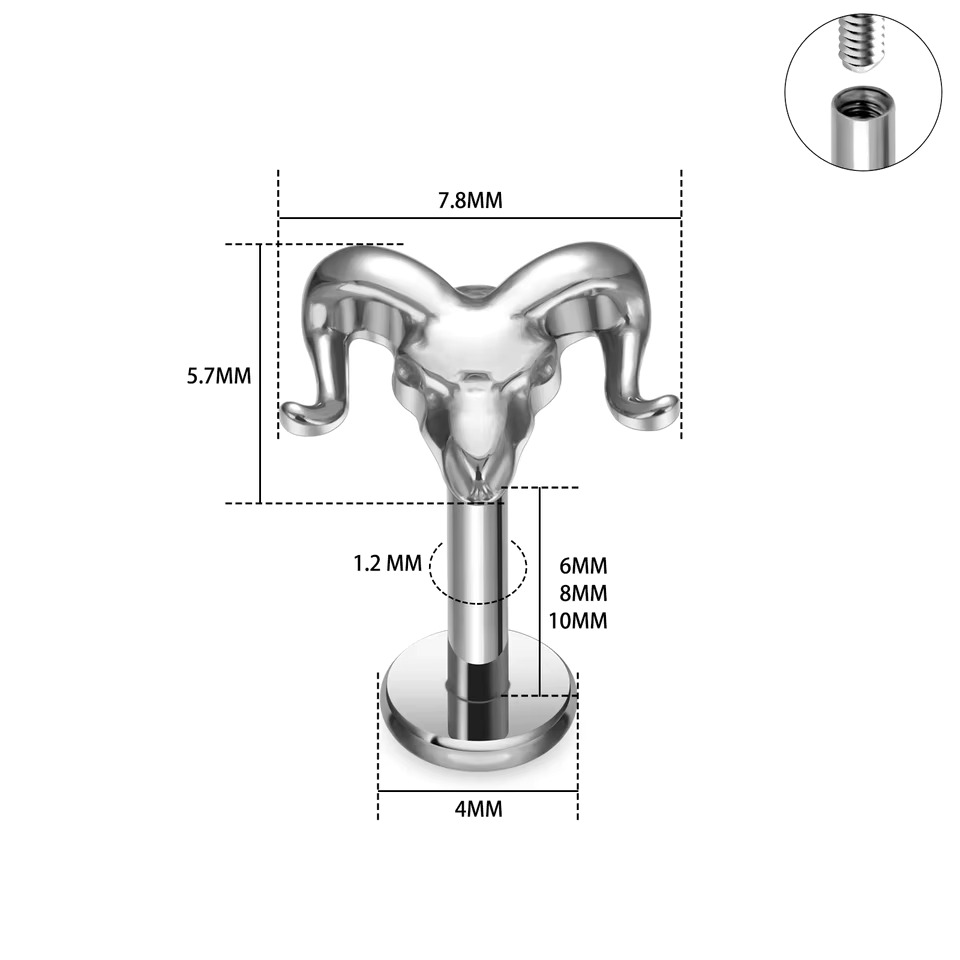 피어싱 여성용 G23 티타늄 라브렛 립 비강 네일 스터드 귀걸이 ASTM F136 바디 쥬얼리 이주 연골 16G : 레몬트리마켓09