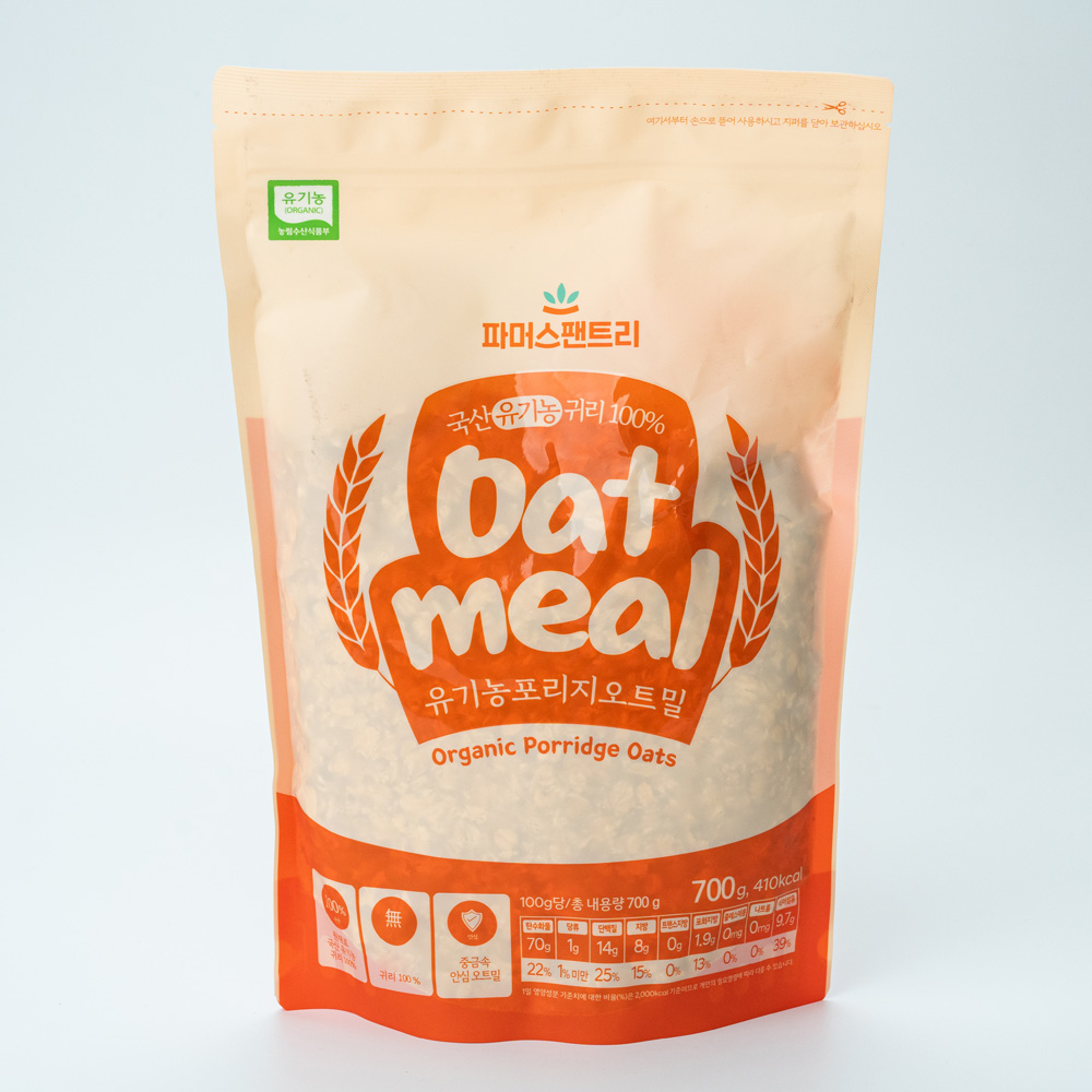 국산 유기농 포리지 오트밀 1.4kg (700g+700g) 납작귀리 이유식 초기 중기 후기