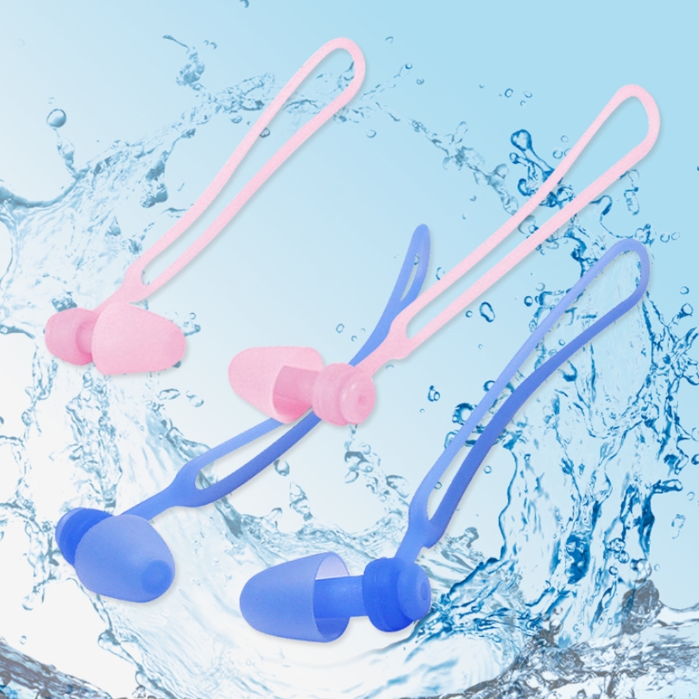 실리콘 수영귀마개 분실방지 수경걸이 물놀이 귀마개 1쌍