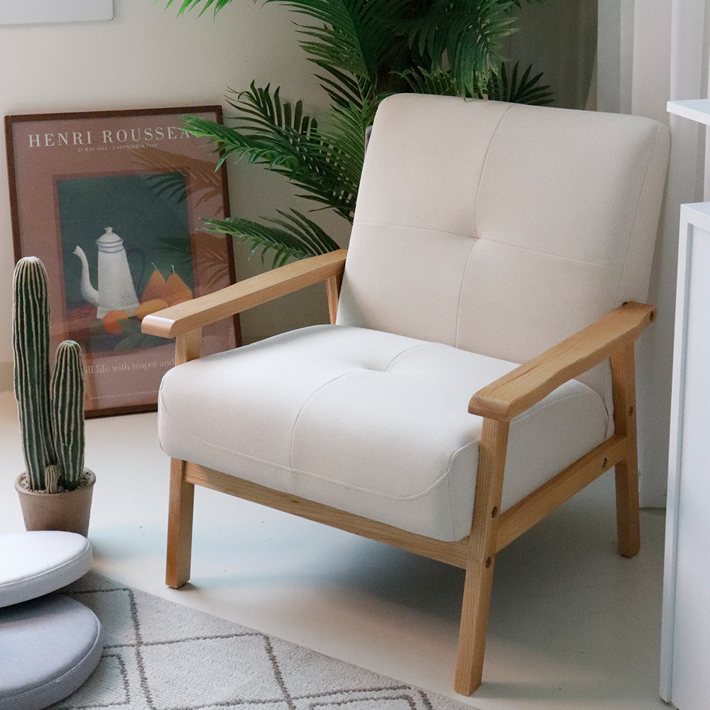 비알프렌드 덴버 원목쇼파 생활방수 조야 1인 패브릭소파