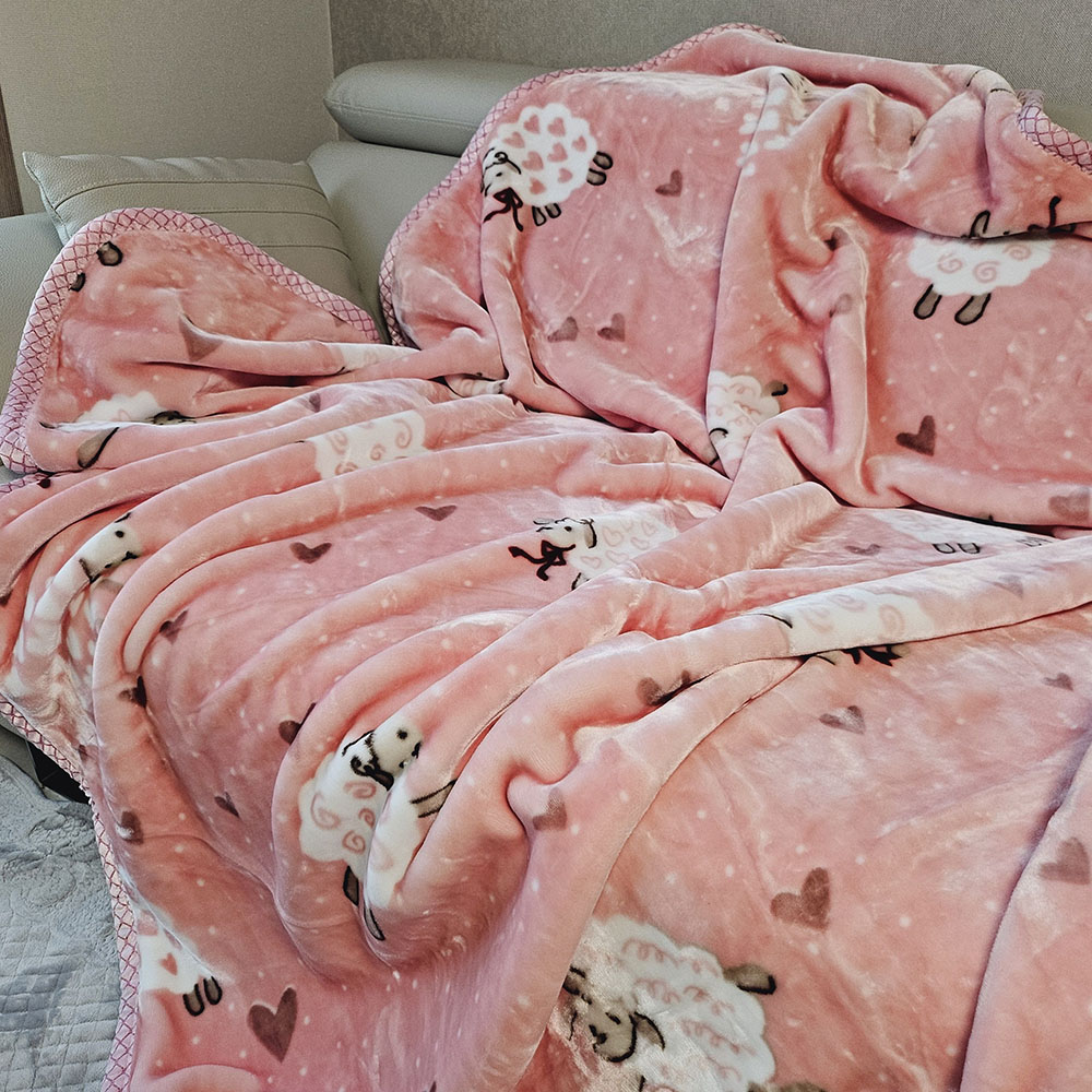 극세사 대형 밍크 담요 캠핑 양면 블랭킷 쇼파 이불 양담요(핑크)