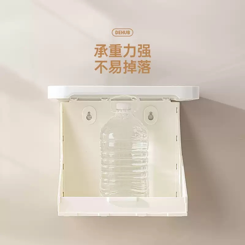 욕실 옷보관 바구니 보관함 정리함 무타공 보관통 의류 접이식 방수 벽걸이 욕실옷 - 상세 이미지 4
