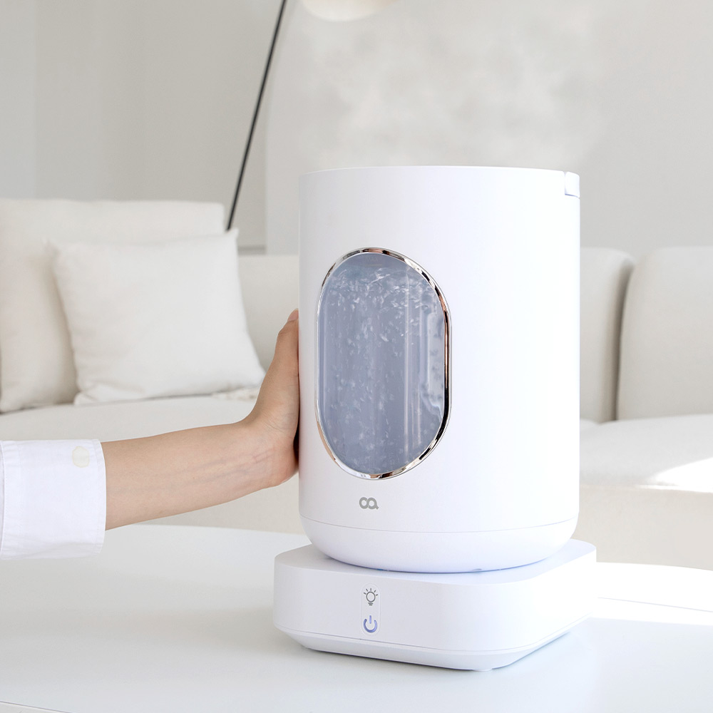 오아 글라스팀 대용량 가열식 가습기 유리 물멍 무드등 저소음 스텐 온열 아기 신생아