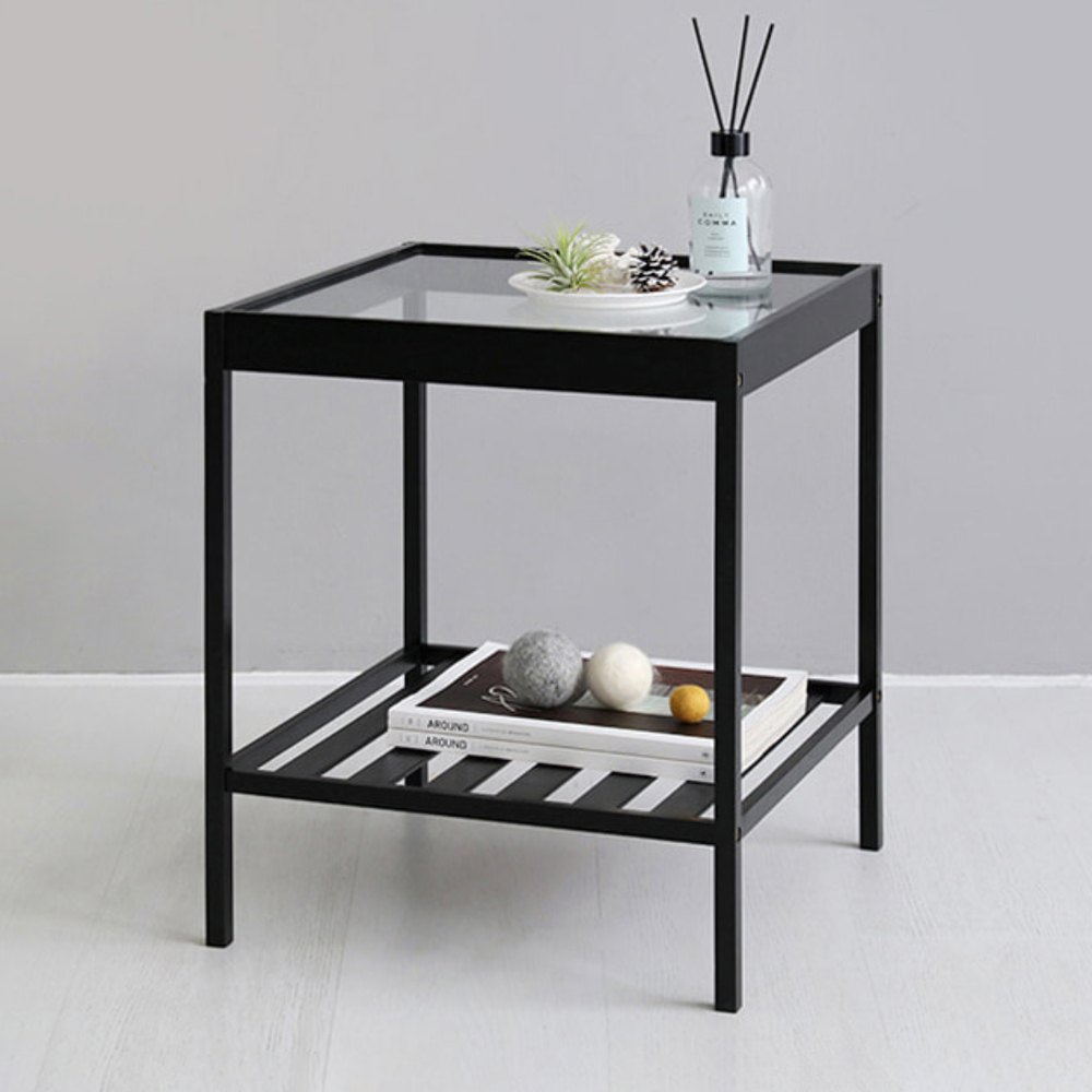 GLABO 사이드테이블 4040 대나무 블랙 0559.1100