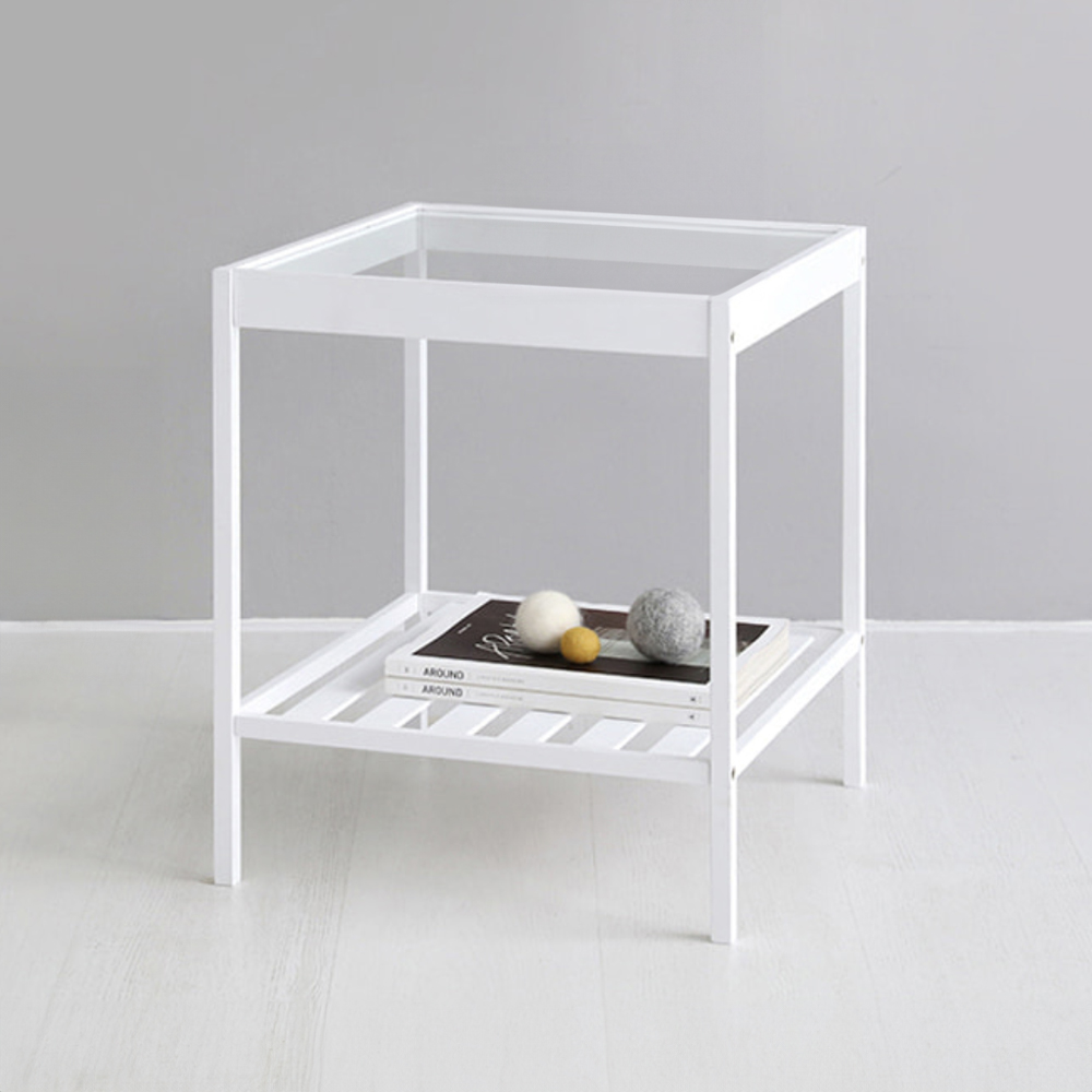 GLABO 사이드테이블 4040 대나무 화이트 7325.8567