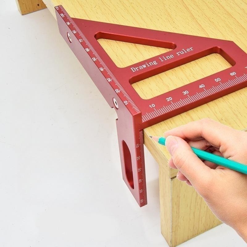 만능 삼각 눈금자 45° 90° 다기능 삼각형 자 목공 도구 제도기 Drawing Ruler - 상세 이미지 3