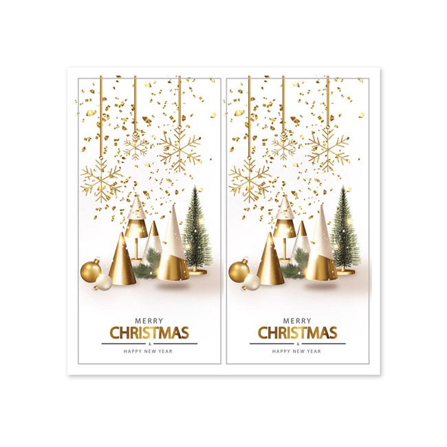 크리스마스스티커 50개입 금박눈꽃,금박트리,레드트리 택1 코팅지 개봉방지 봉인씰 마무리 - 상세 이미지 4