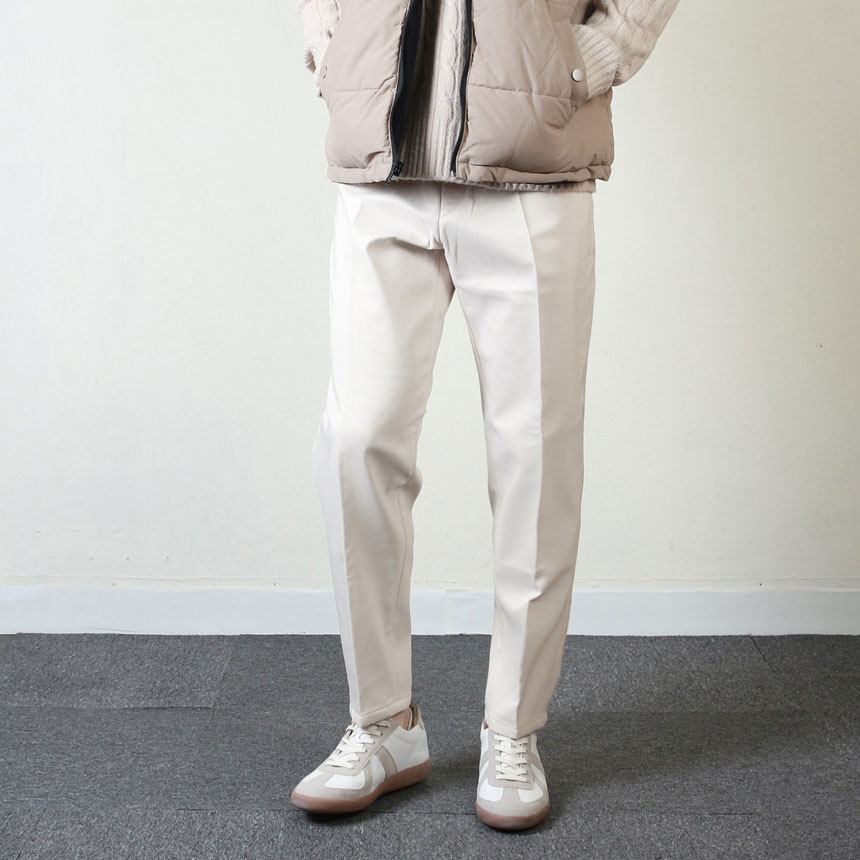 남자 슬랙스 정장바지 남성 스판 와이드 빅사이즈 9부 기지 하객룩 기모 겨울 이미지 2