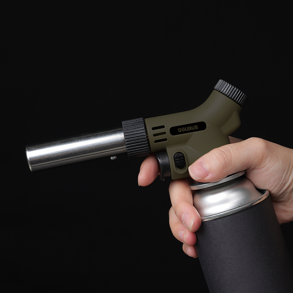 꾸버스 캠핑 요리용 가스 토치 액화방지 원터치 자동점화 휴대용 가정용 안전잠금