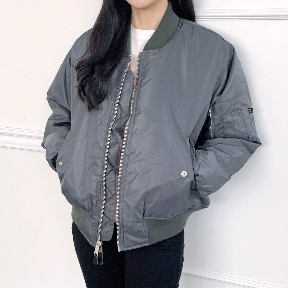 로스코 MA-1 빅사이즈 항공점퍼 봄버 마원 오버핏 블루종 - 상세 이미지 2