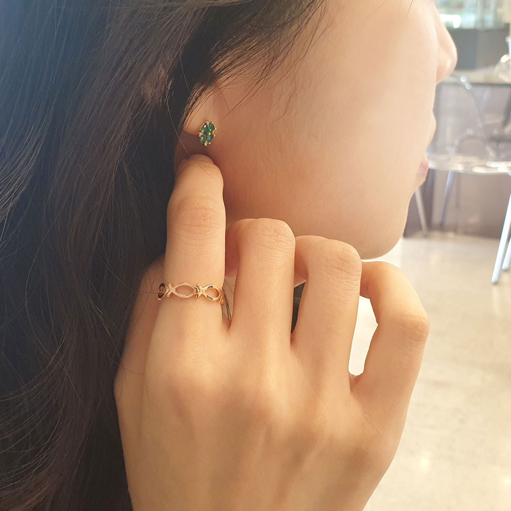 물고기 반지 14k 18k 금 엄마 애끼링 이미지 7