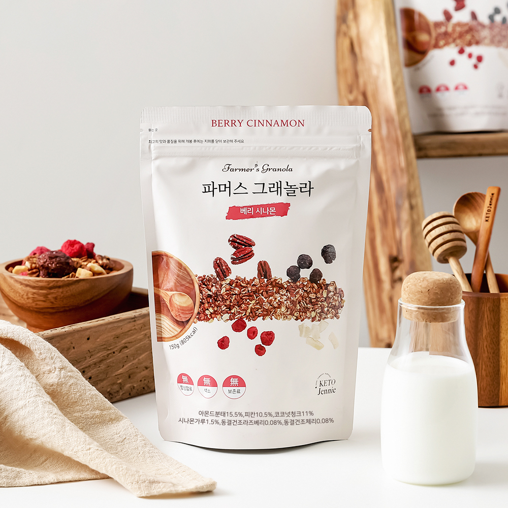 동결건조딸기,체리 베리시나몬 파머스그래놀라 귀리 견과 단백질 시리얼 이미지 6