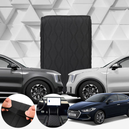 에스모터스 아반떼AD(15~) 프리미엄 차량용 팔걸이 쿠션 5cm 블랙 1개