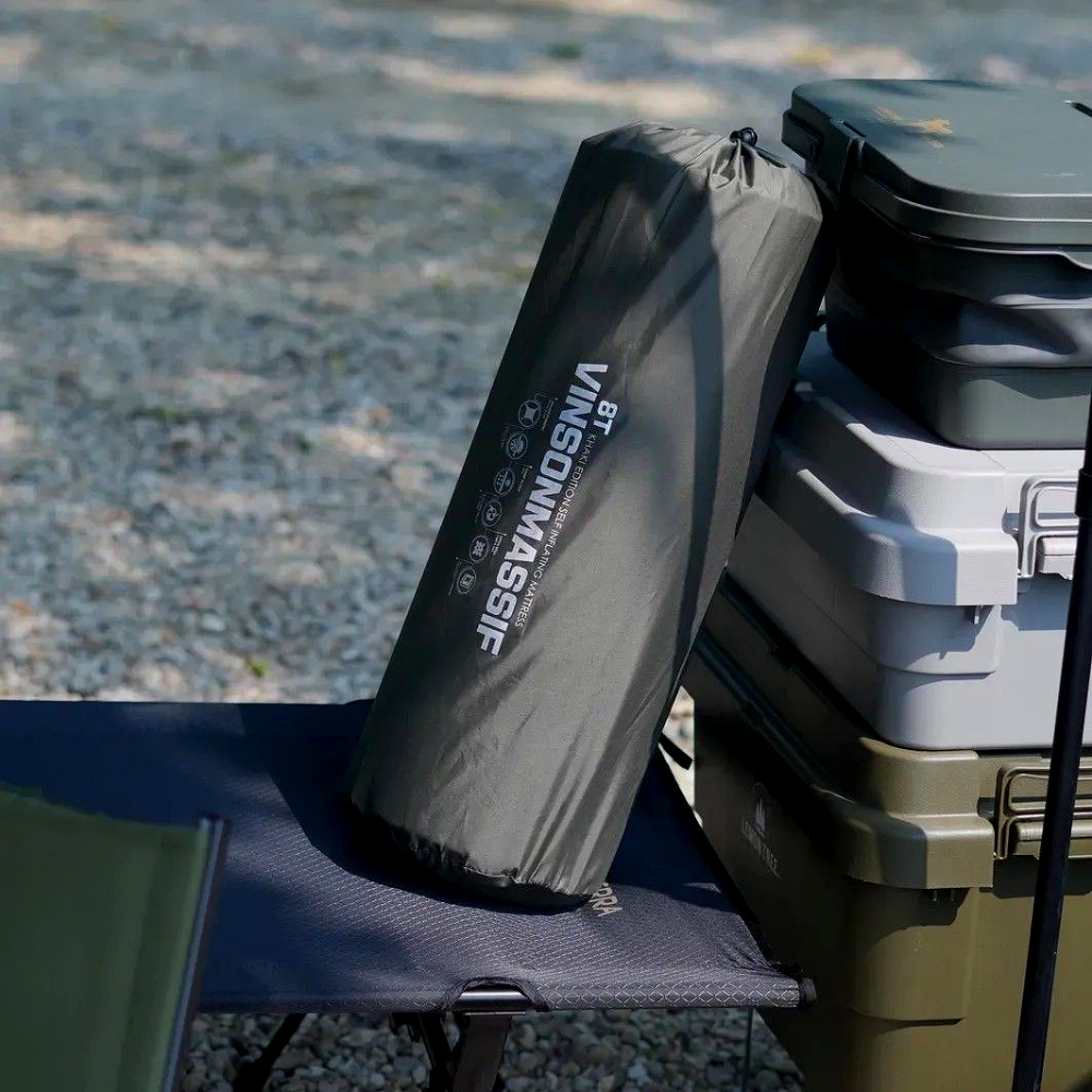 빈슨메시프 프리미엄 자충매트 캠핑 차박 피크닉 휴대용 에어 캠핑매트 싱글, 5cm, 블랙