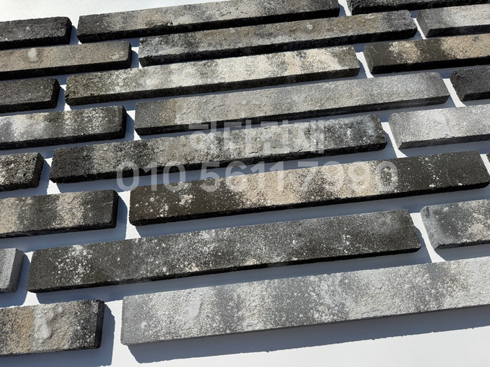 고벽돌 롱브릭타일 490x53x19T 흑고벽돌타일(청고벽돌타일) / 하다건재 고벽돌타일