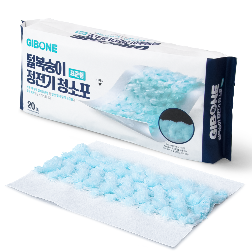 털복숭이 정전기 청소포 표준형 20매 5팩 제품 이미지