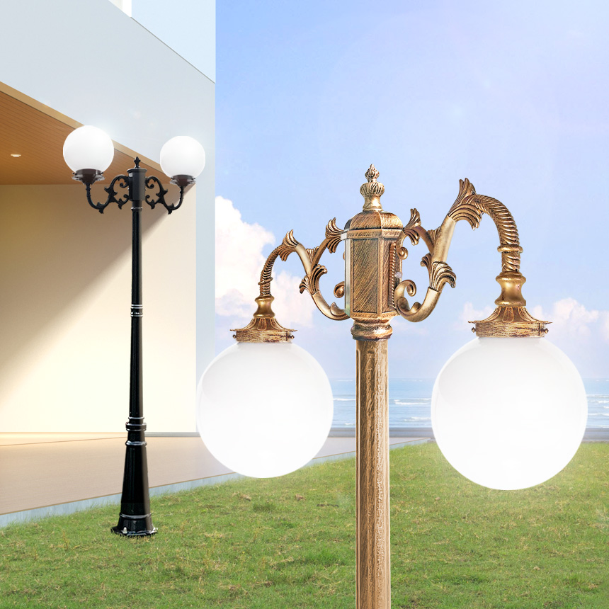 전기가로등 LED 야외조명 정원 마당 엔틱 가로등 PC글로브 조명등 기둥 1.4M 25호 - 상세 이미지 3