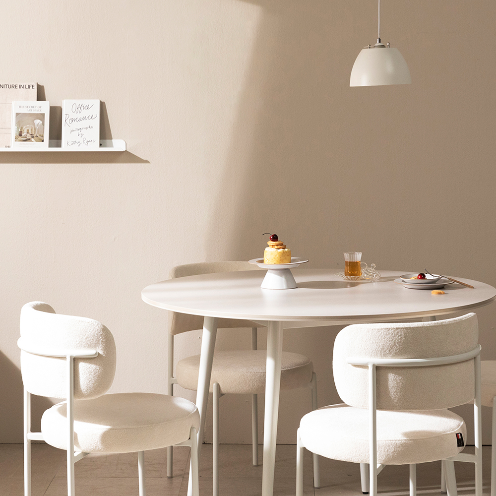 라움에스알 제나 양면 포세린 원형 세라믹 주방 식탁 4인용 테이블 1000
