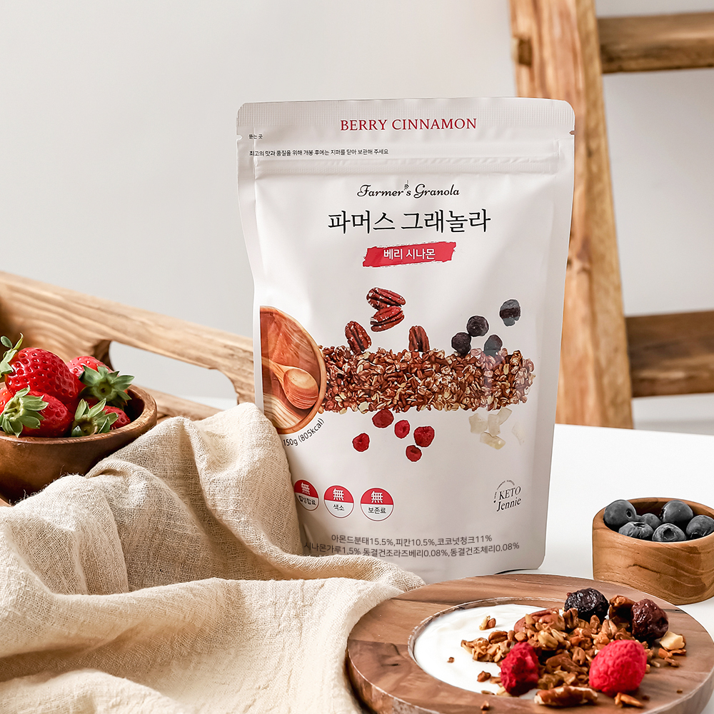 동결건조딸기,체리 베리시나몬 파머스그래놀라 무설탕 귀리 단백질 시리얼