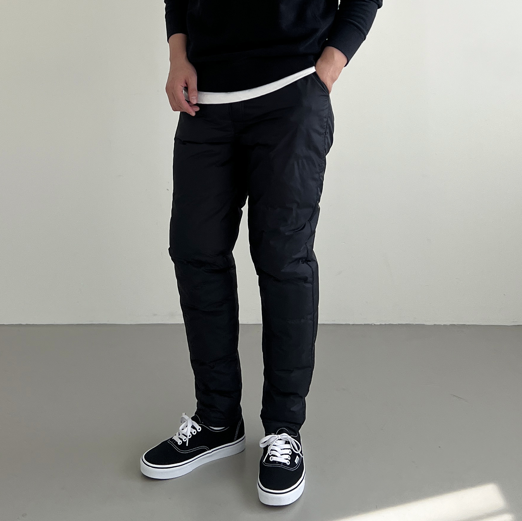 오리털패딩바지 겨울솜바지 덕다운팬츠 방한 경량 작업복 누빔 바지 - 상세 이미지 4