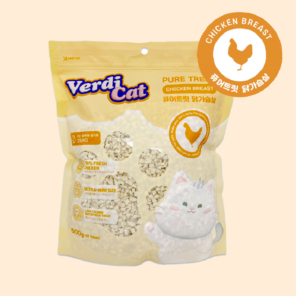 베르디캣 미니 퓨어트릿 대용량 동결건조 닭가슴살, 500g, 1개 - 상품 이미지